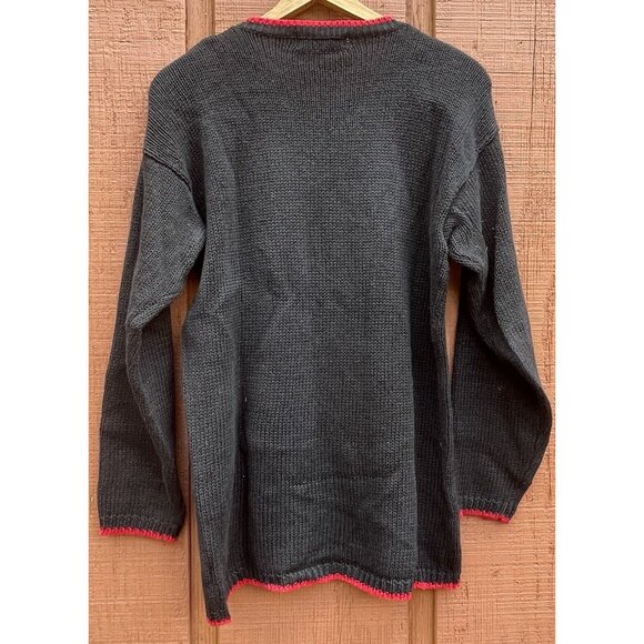 The Eagle's Eye Knit Sweater Womens Med Scottish Bear 1993 Grandma Cottage Core - Picture 10 of 11